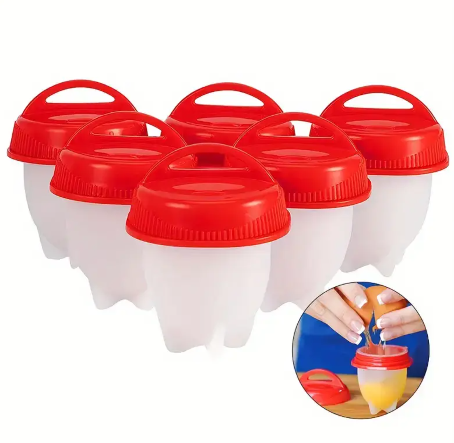 Set 6 forme din silicon pentru fiert oua fara coaja, Zola, rezistente la temperaturi intalte Set 6 forme din silicon pentru fiert oua fara coaja, Zola, rezistente la temperaturi intalte